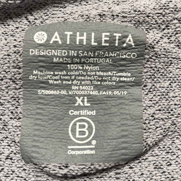 ATHLETA Gray Fast Track Quarter Zip Pullover, Ruched Sides Women’s Size XL - Picture 7 of 9